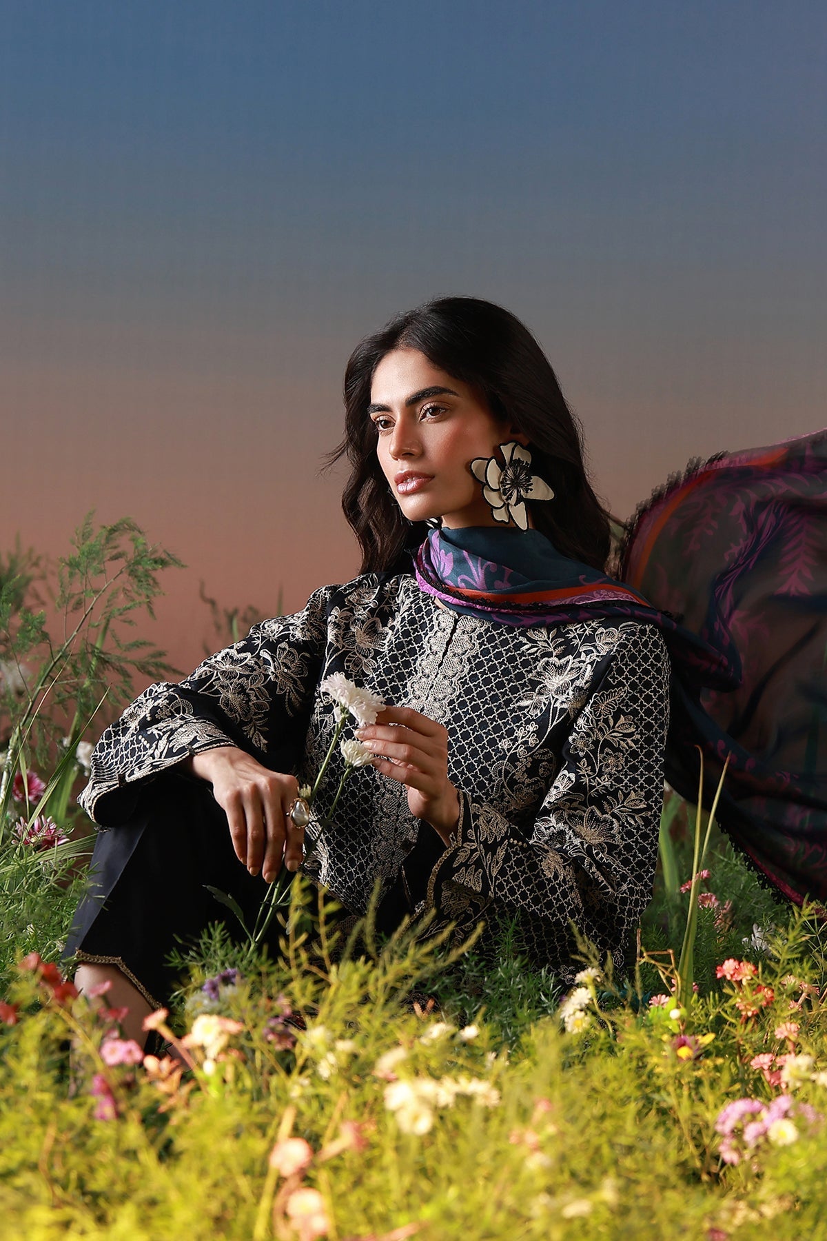 Sahar | Mirha Casual Pret | Noir Ãcru