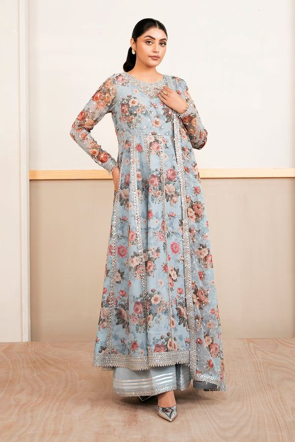 Baroque | Luxury Pret 25 | EMBELLISHED PRINTED CHIFFON PR-1058 - Official Baroque stockist in UK - Sakeena London
