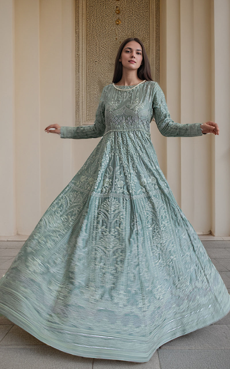 Threads and Motifs | Formal Dresses 25 | Chamois Embroidered Maxi - Official Threads and Motifs stockist in UK - Sakeena London