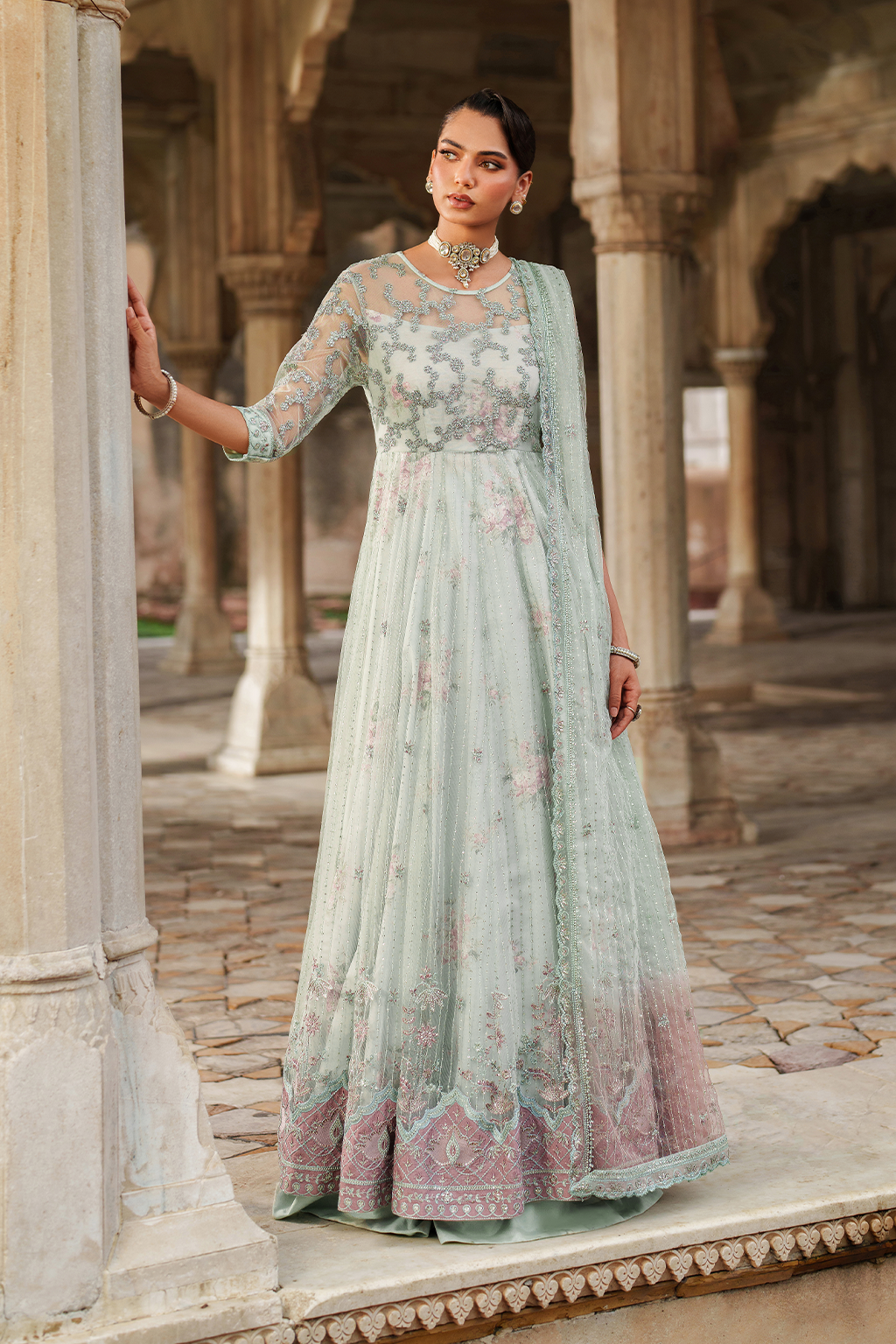 Iznik | Festive Formal | UE-553 Embroidered Net - Official Iznik stockist in UK - Sakeena London