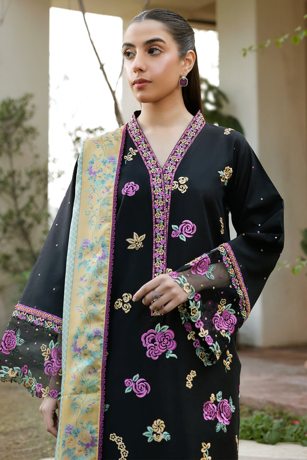 Farasha | Summer Weaves Embroidered Lawn | Raven Dusk - Official Farasha stockist in UK - Sakeena London