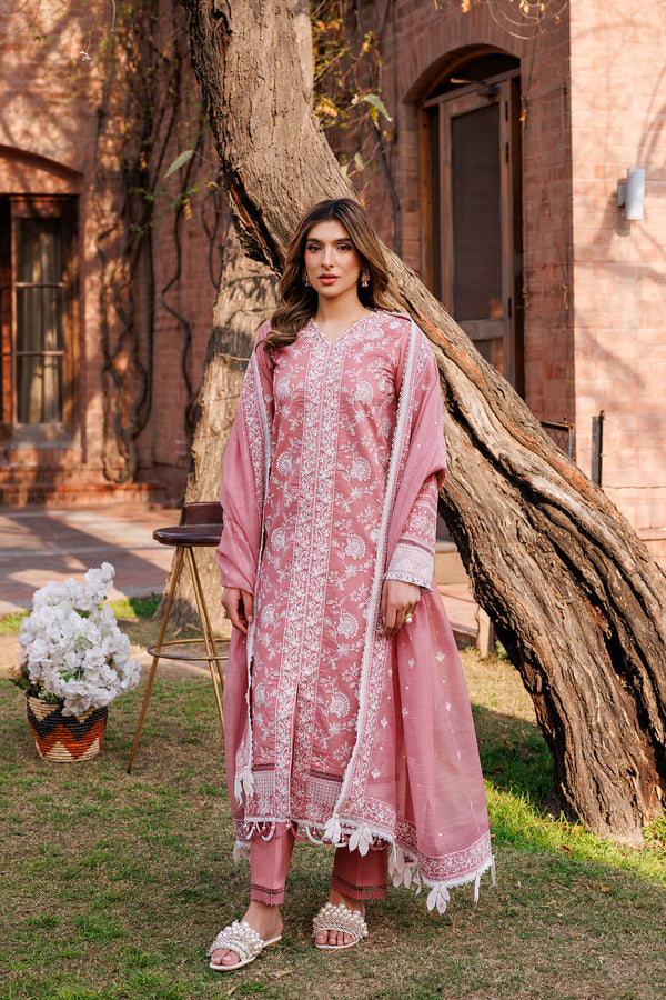Farasha | Dastoor Embroidered Lawn SS24 | PEARL MIST - Official Farasha stockist in UK - Sakeena London
