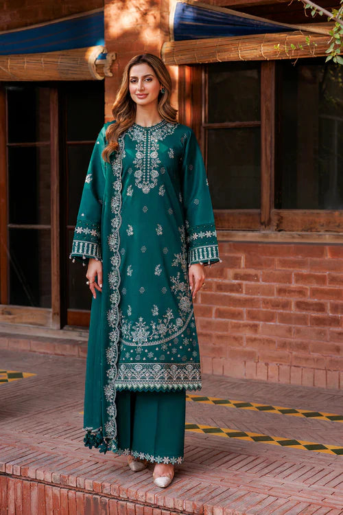 Farasha | Kaavish Lawn 24 | TEAL GARLAND - Official Farasha stockist in UK - Sakeena London