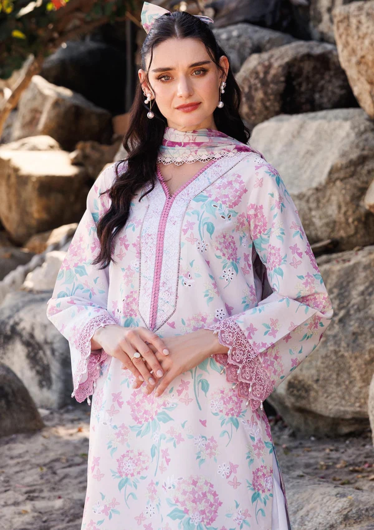 Lawn - Farasha - Aurea - Eid Summer 25 - Blossom Mist