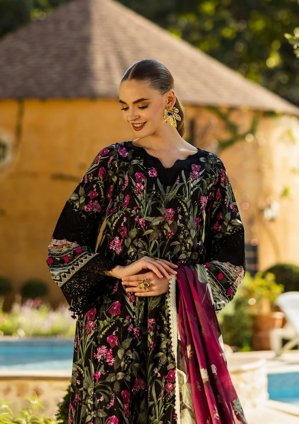 Elaf Premium | Print Chikankari 25 | ELK-08A VISTA - Official Elaf Premium stockist in UK - Sakeena London