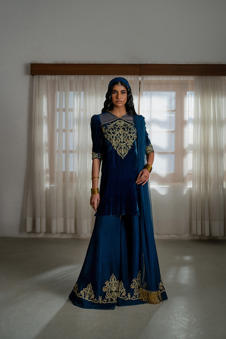 Caia | Luxury Velvet Edit 25 | Roselle (Blue) - Official Caia stockist in UK - Sakeena London