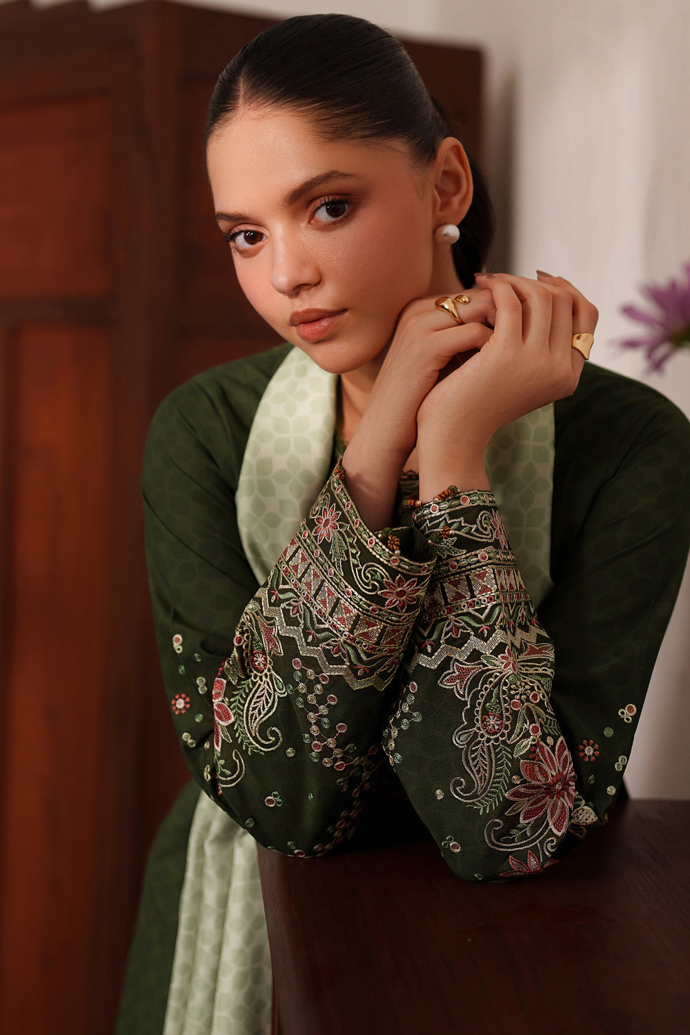 Farasha | Meline Premium Viscose 25 | Olive Drape - Official Farasha stockist in UK - Sakeena London