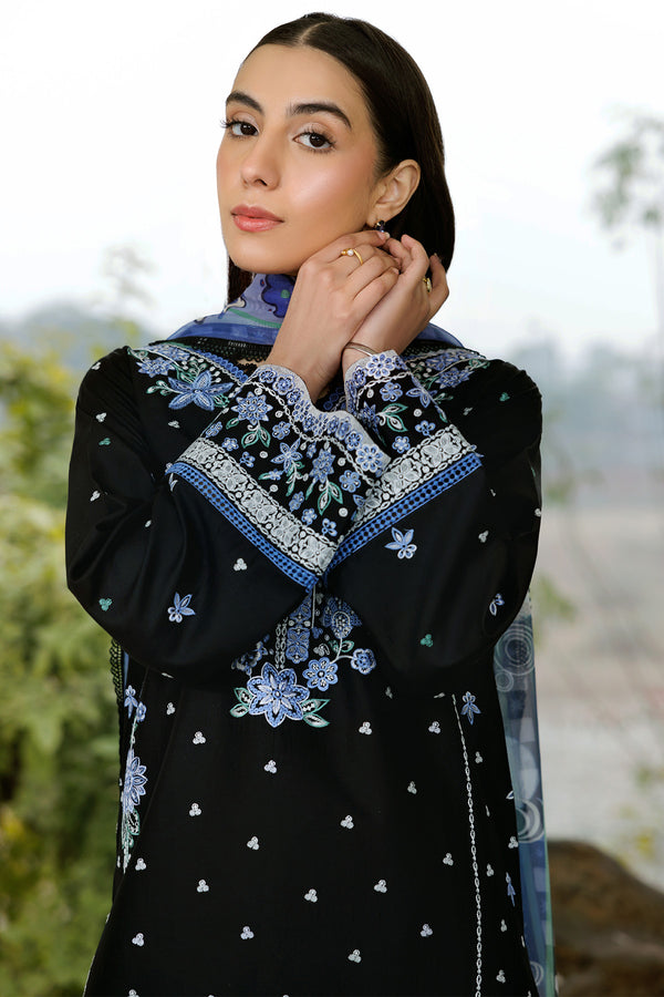 Farasha | Summer Weaves Embroidered Lawn | Ashen Light - Official Farasha stockist in UK - Sakeena London