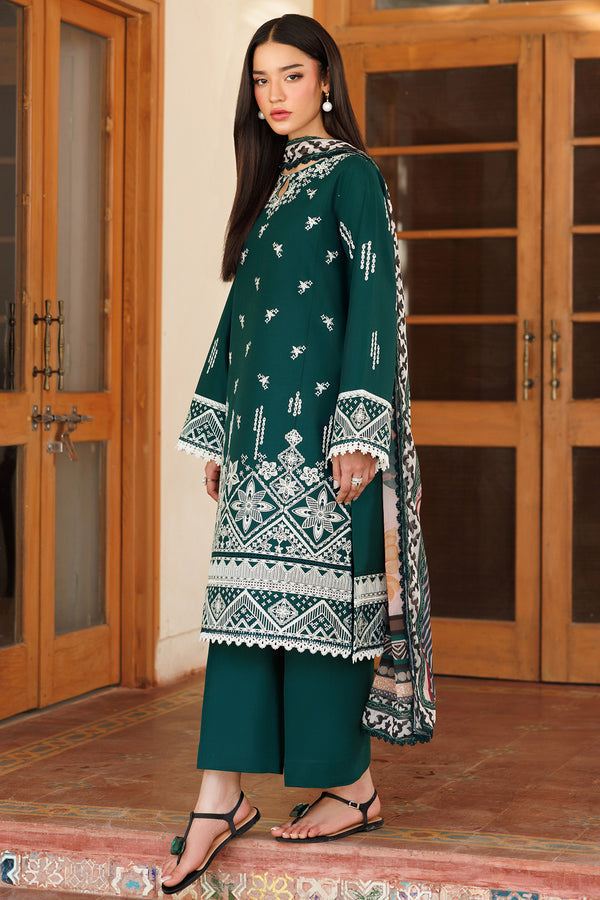 Farasha | Summer Weaves Embroidered Lawn | Teal Essence - Official Farasha stockist in UK - Sakeena London