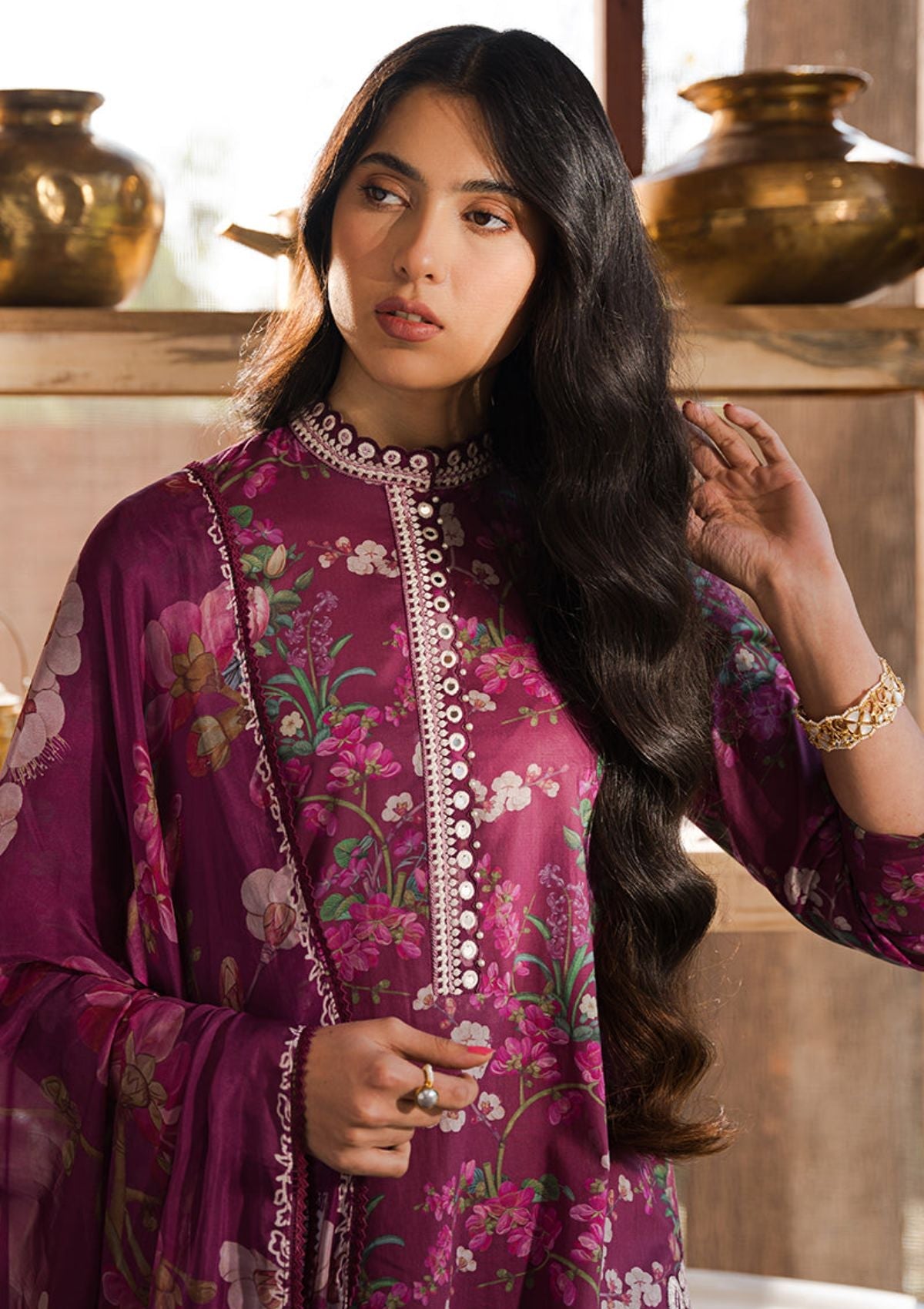 Lawn Collection - Cross Stitch - EidÃÂÃÂ LawnÃÂÃÂ - CEL24#17 - IRIS MAUVE