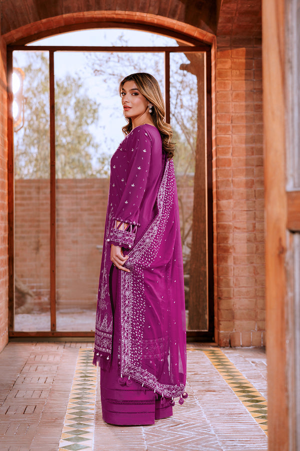 Farasha | Dastoor Embroidered Lawn SS24 | TEMPTING BERY - Official Farasha stockist in UK - Sakeena London