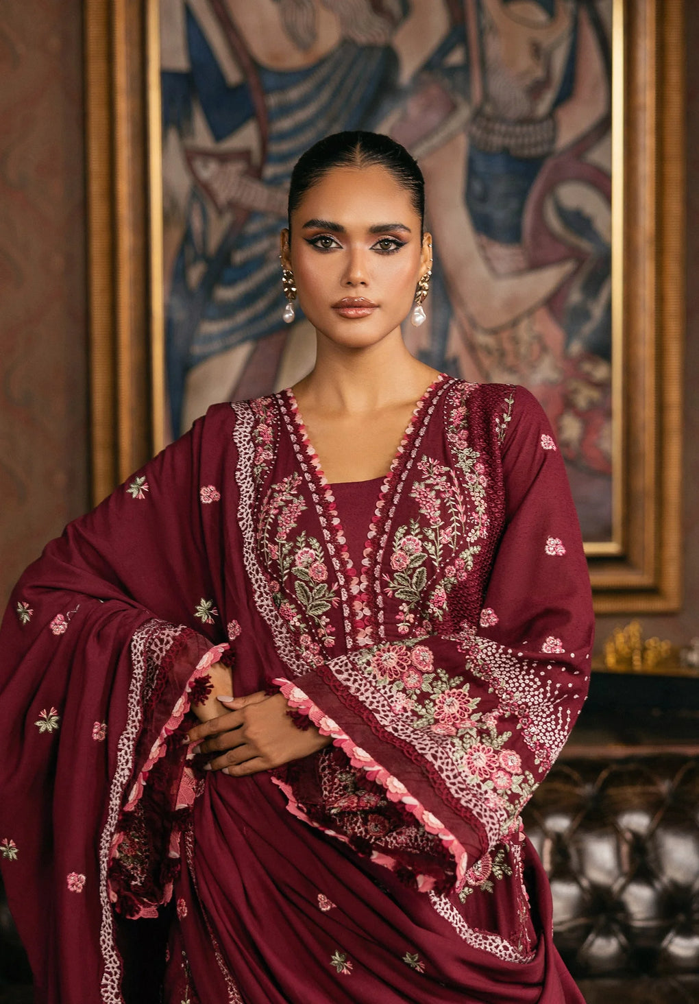 Elaf Premium | Luxury Winter 25 | EWK-4B CRIMSONELLE - Official Elaf Premium stockist in UK - Sakeena London