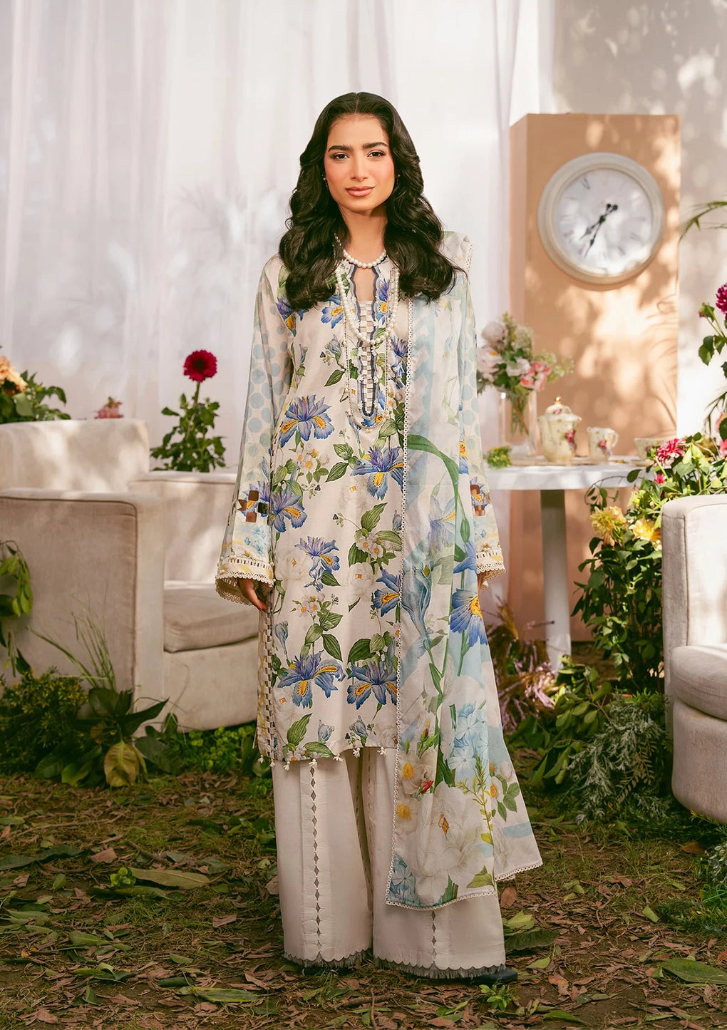 Elaf Premium | Prints 25 | EPS-6A IVORY PETALS - Official Elaf Premium stockist in UK - Sakeena London