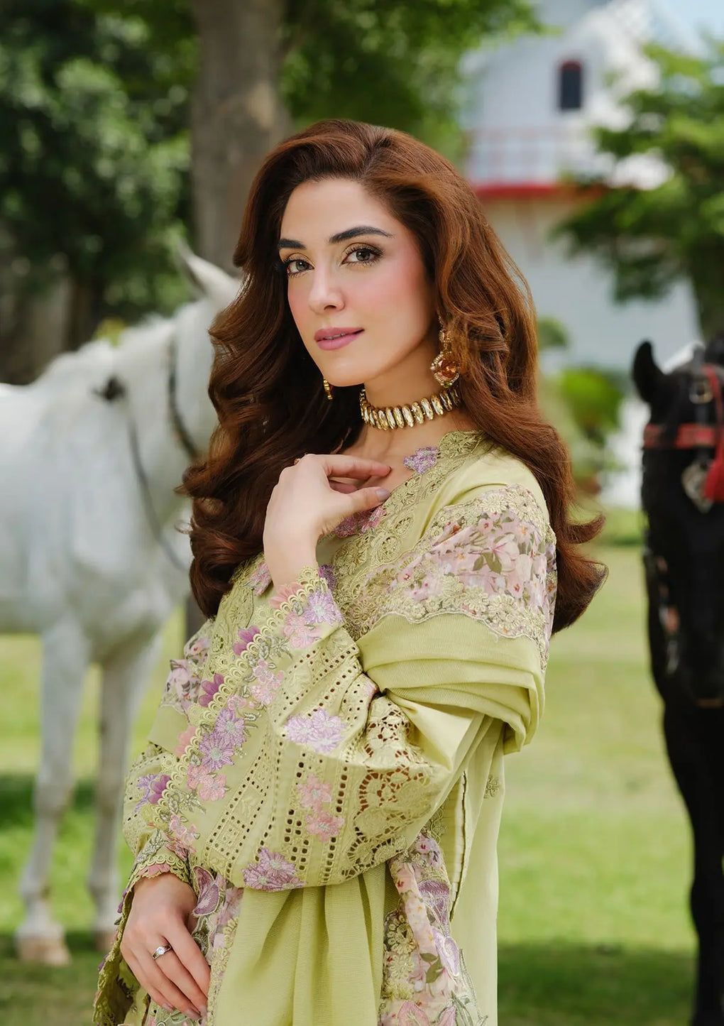 Elaf Premium | Luxury Lawn 25 | ELH-1A PISTACIA - Official Elaf Premium stockist in UK - Sakeena London