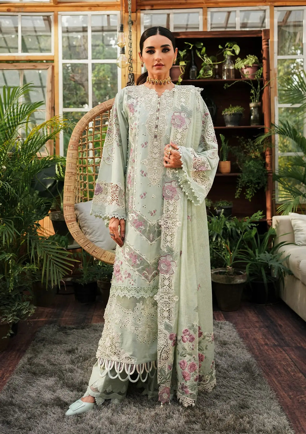 Kahf Premium | Luxury Lawn 24 | KLE-01A Margarita - Official Kahf Premium stockist in UK - Sakeena London