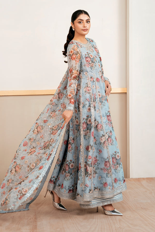 Baroque | Luxury Pret 25 | EMBELLISHED PRINTED CHIFFON PR-1058 - Official Baroque stockist in UK - Sakeena London