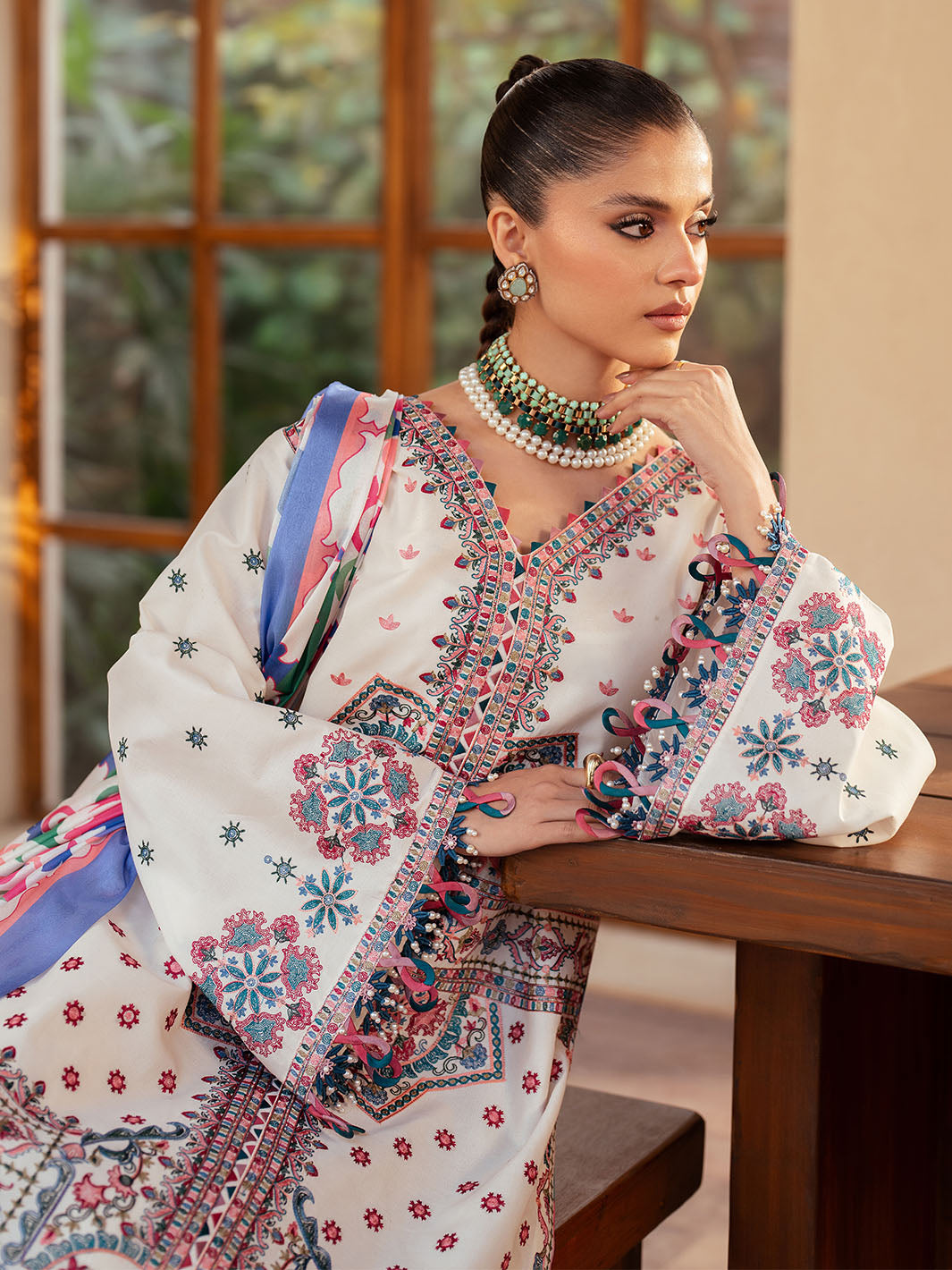 Bin Ilyas | Mehroze Luxury Lawn 25 | 92 - A - Official Bin Ilyas stockist in UK - Sakeena London