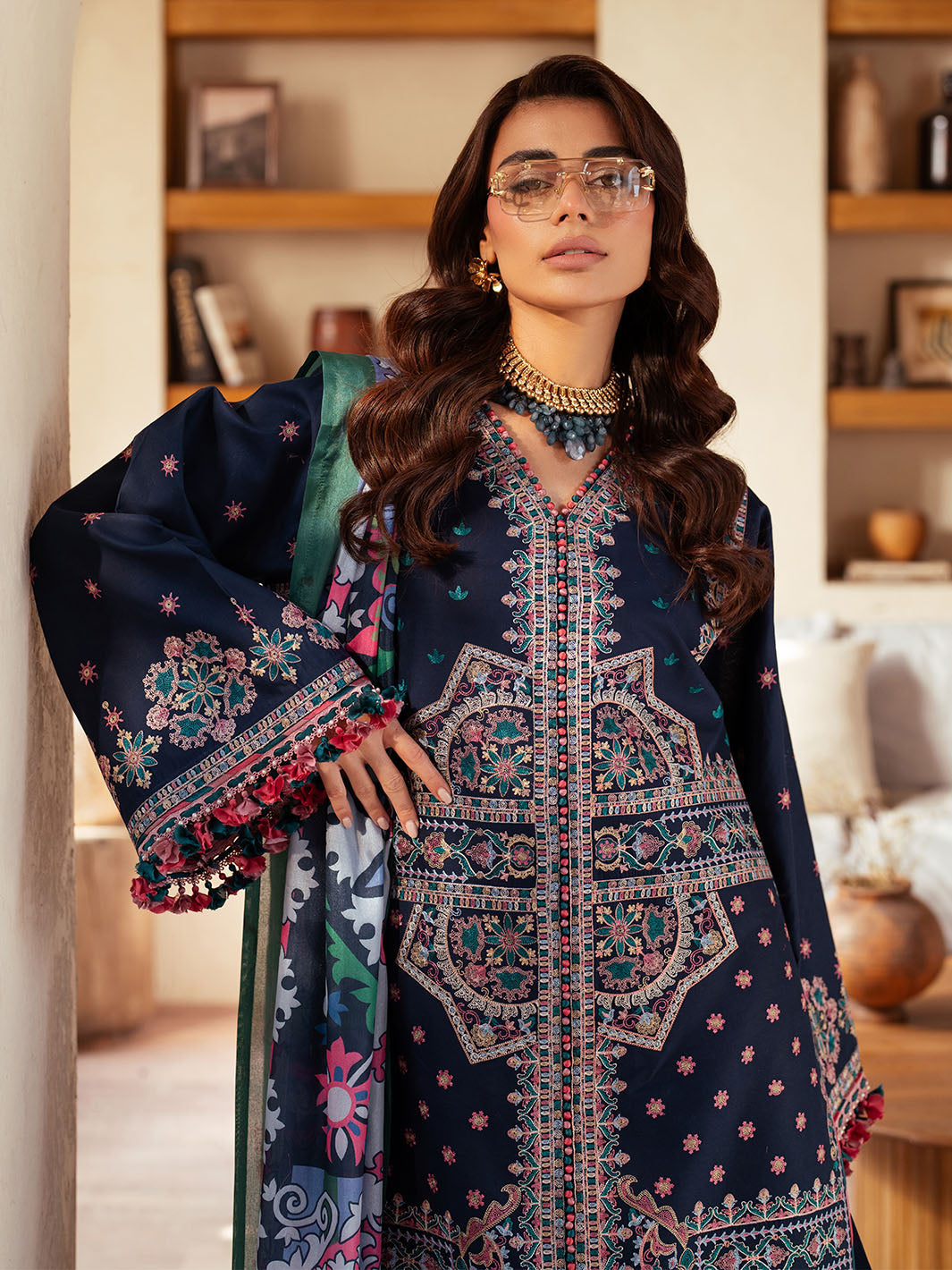 Bin Ilyas | Mehroze Luxury Lawn 25 | 92 - B - Official Bin Ilyas stockist in UK - Sakeena London