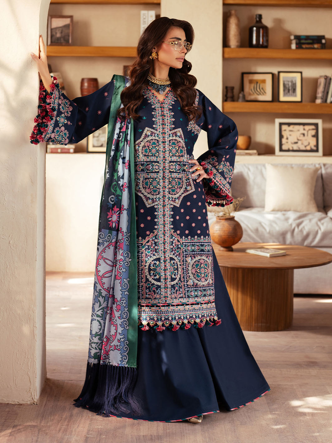 Bin Ilyas | Mehroze Luxury Lawn 25 | 92 - B - Official Bin Ilyas stockist in UK - Sakeena London