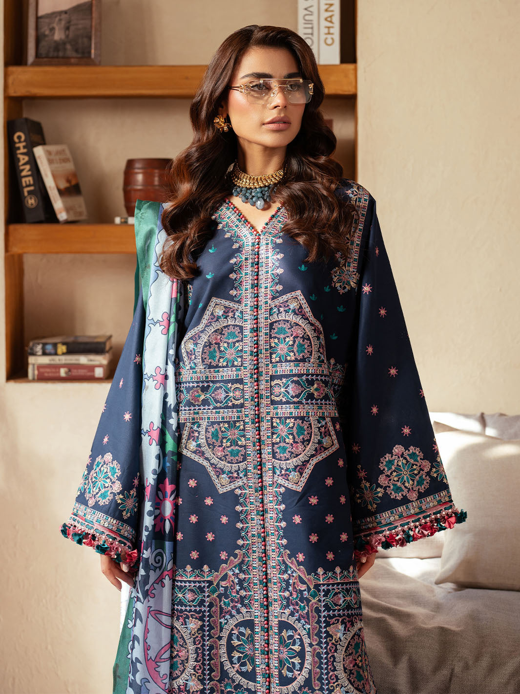 Bin Ilyas | Mehroze Luxury Lawn 25 | 92 - B - Official Bin Ilyas stockist in UK - Sakeena London