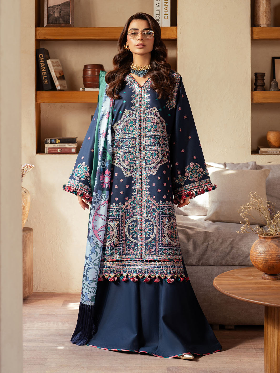 Bin Ilyas | Mehroze Luxury Lawn 25 | 92 - B - Official Bin Ilyas stockist in UK - Sakeena London