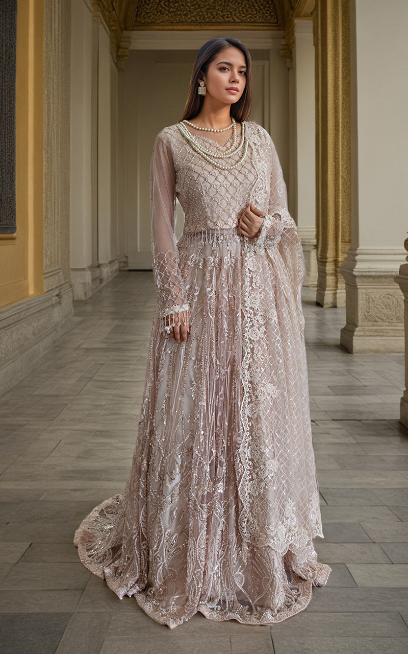 Threads and Motifs | Formal Dresses 25 | Net Cut Dana Bridal Blouse With Lehenga And Dupatta - Official Threads and Motifs stockist in UK - Sakeena London