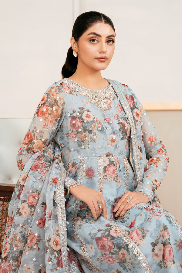 Baroque | Luxury Pret 25 | EMBELLISHED PRINTED CHIFFON PR-1058 - Official Baroque stockist in UK - Sakeena London