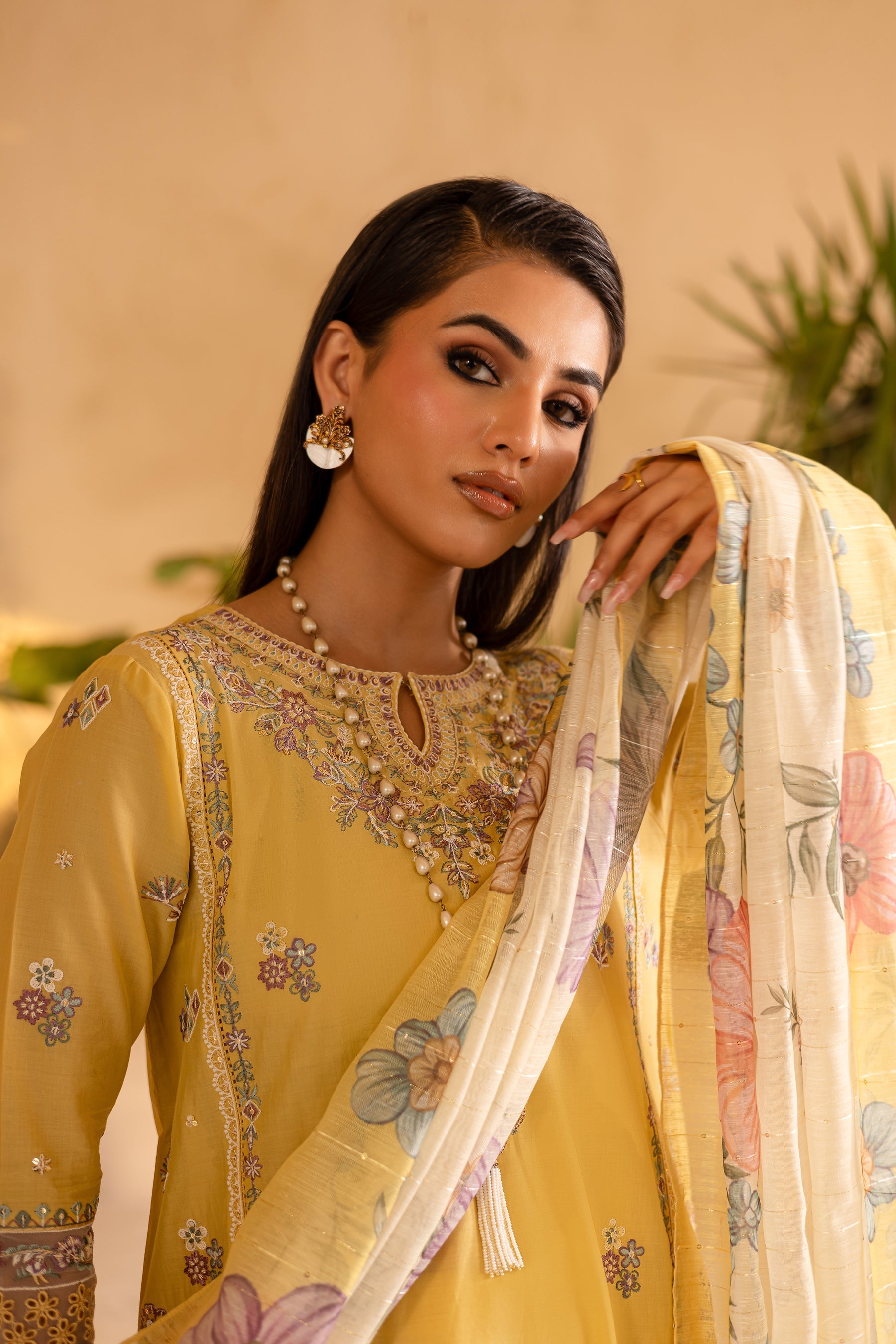 Batik | Nyra Embroidered Summer Solids | Maize - Official Batik stockist in UK - Sakeena London