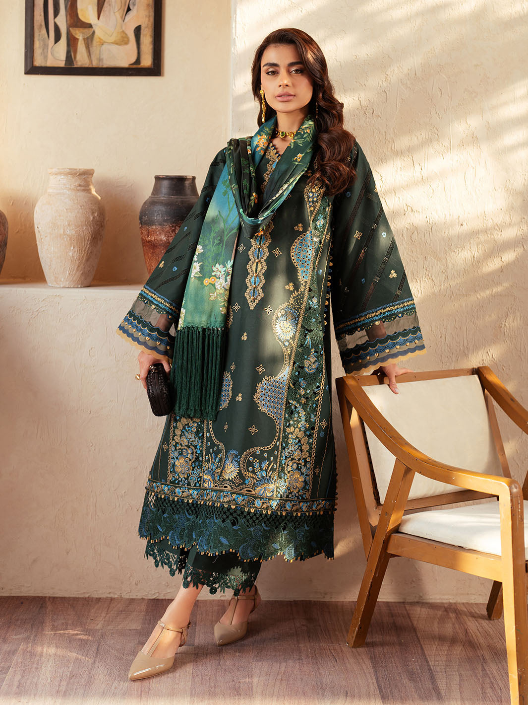 Bin Ilyas | Mehroze Luxury Lawn 25 | 94 - A - Official Bin Ilyas stockist in UK - Sakeena London
