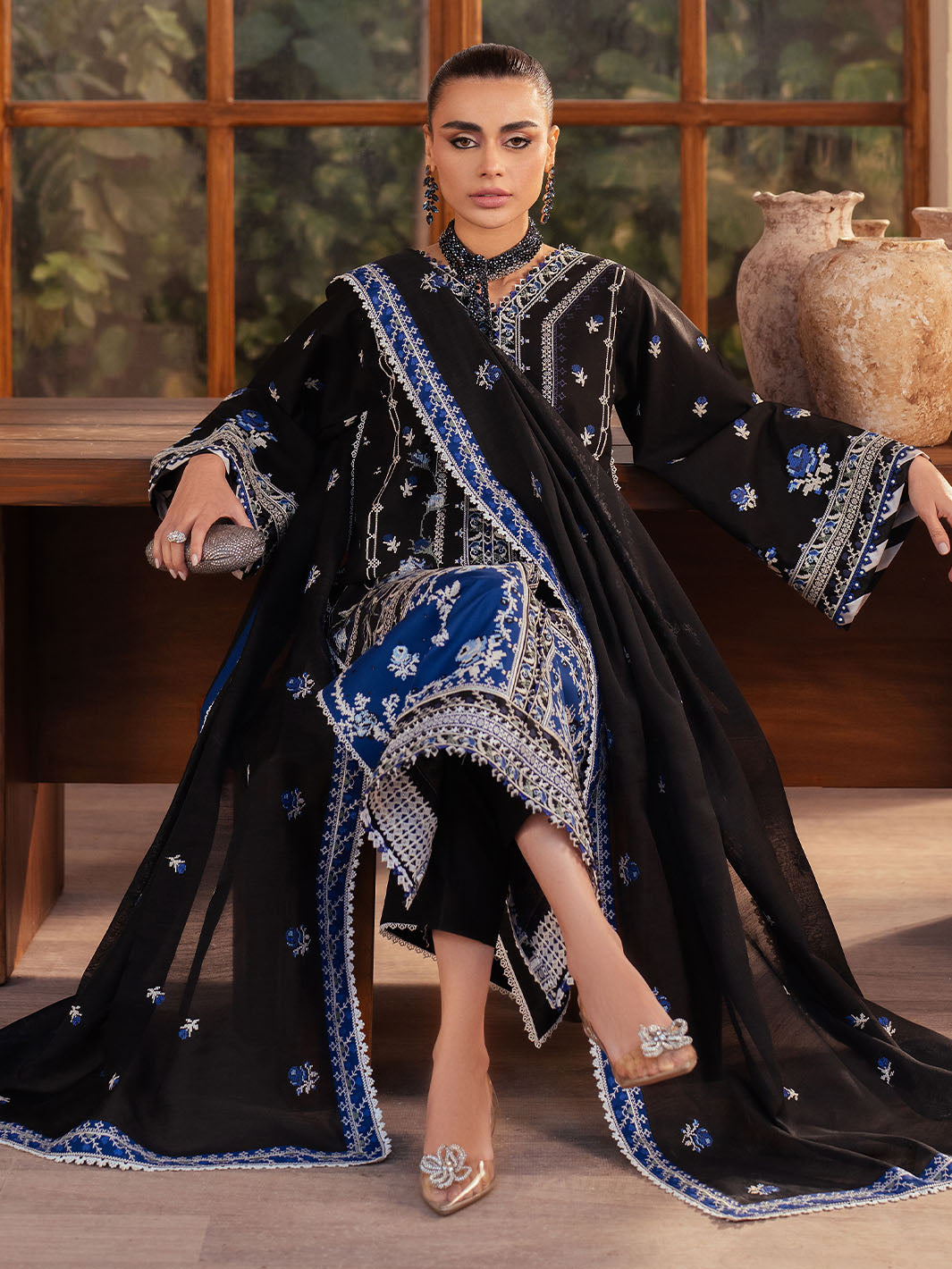 Bin Ilyas | Mehroze Luxury Lawn 25 | 95 - B - Official Bin Ilyas stockist in UK - Sakeena London