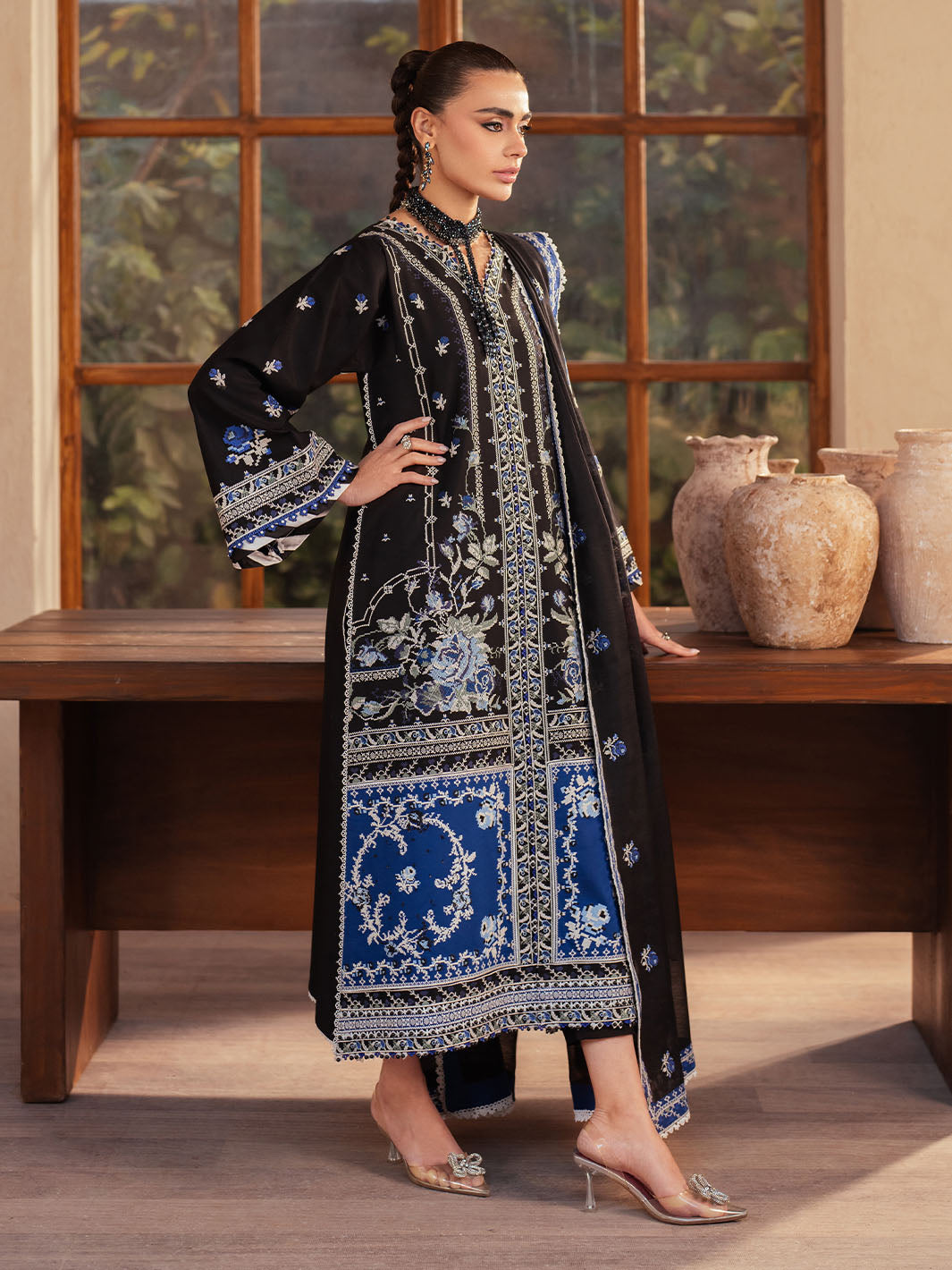Bin Ilyas | Mehroze Luxury Lawn 25 | 95 - B - Official Bin Ilyas stockist in UK - Sakeena London