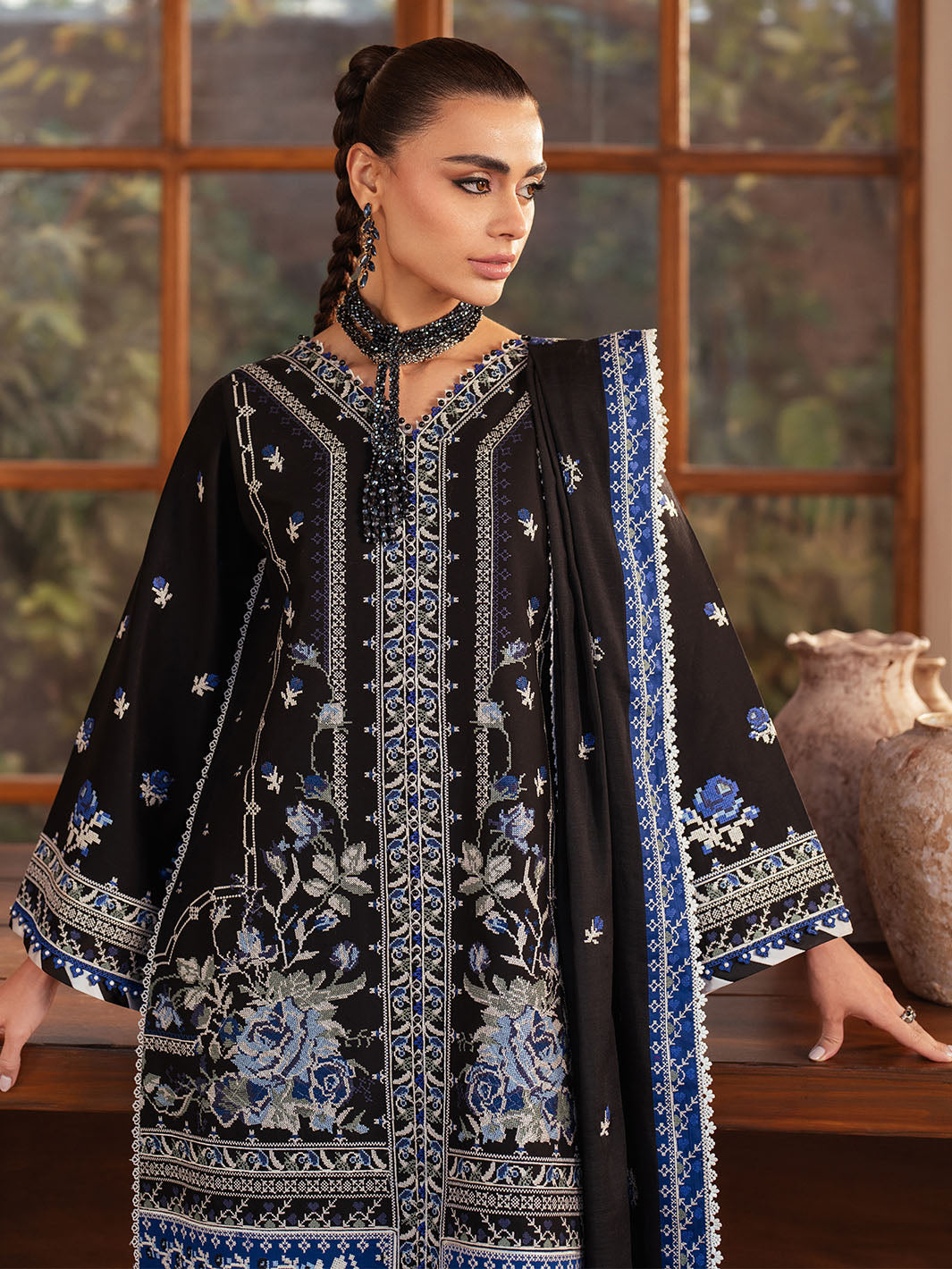 Bin Ilyas | Mehroze Luxury Lawn 25 | 95 - B - Official Bin Ilyas stockist in UK - Sakeena London
