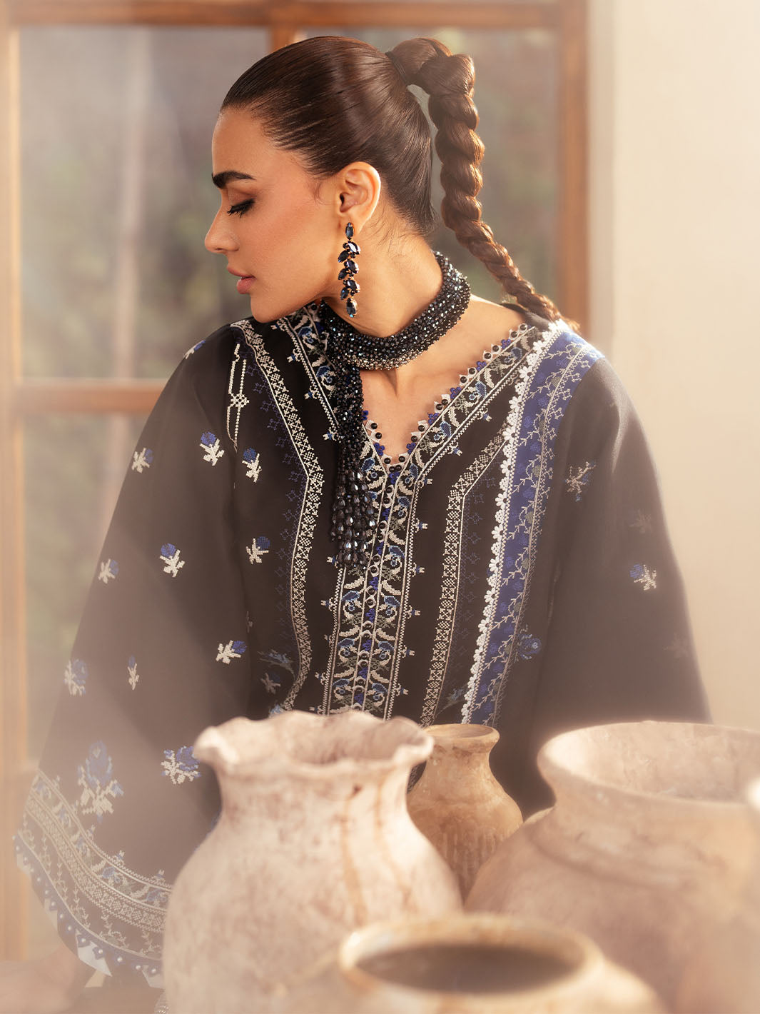 Bin Ilyas | Mehroze Luxury Lawn 25 | 95 - B - Official Bin Ilyas stockist in UK - Sakeena London