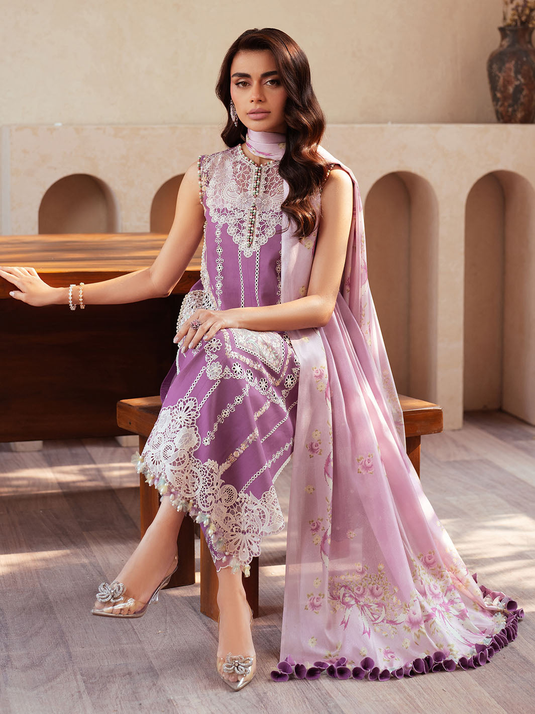 Bin Ilyas | Mehroze Luxury Lawn 25 | 96 - A - Official Bin Ilyas stockist in UK - Sakeena London