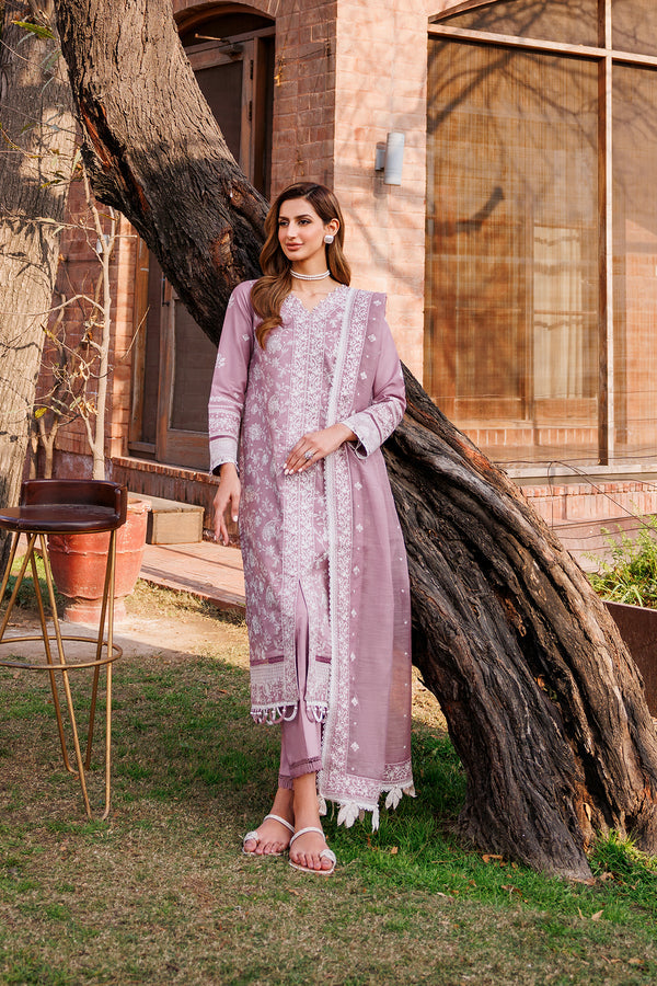 Farasha | Dastoor Embroidered Lawn SS24 | DAINTY LILAC - Official Farasha stockist in UK - Sakeena London