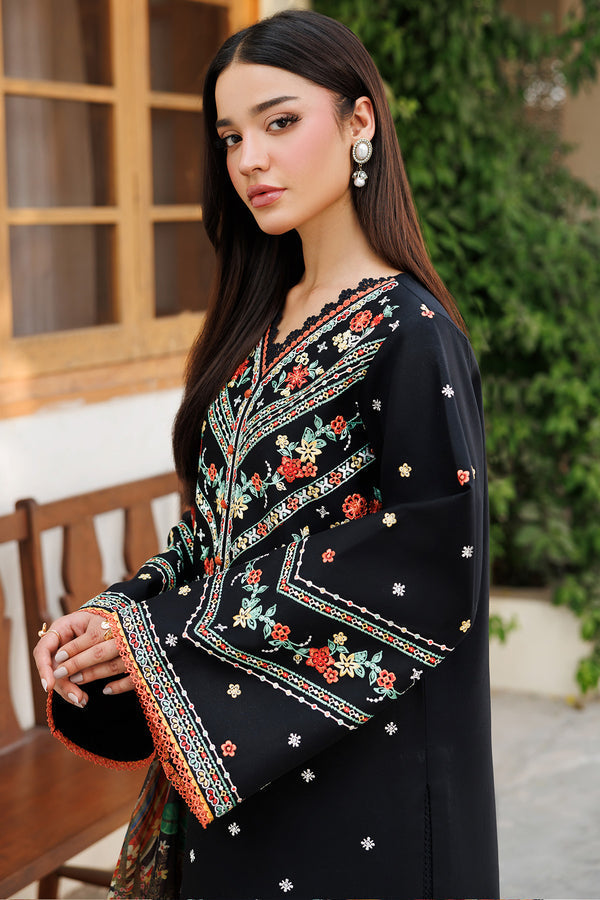 Farasha | Summer Weaves Embroidered Lawn | Midnight Veil - Official Farasha stockist in UK - Sakeena London