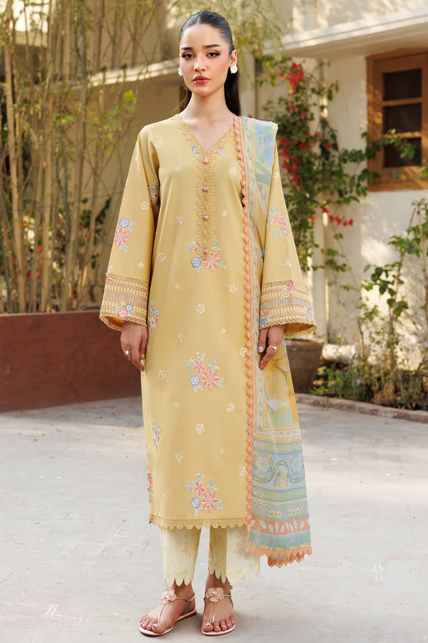 Farasha | Summer Weaves Embroidered Lawn | Sunlit Mellow - Official Farasha stockist in UK - Sakeena London