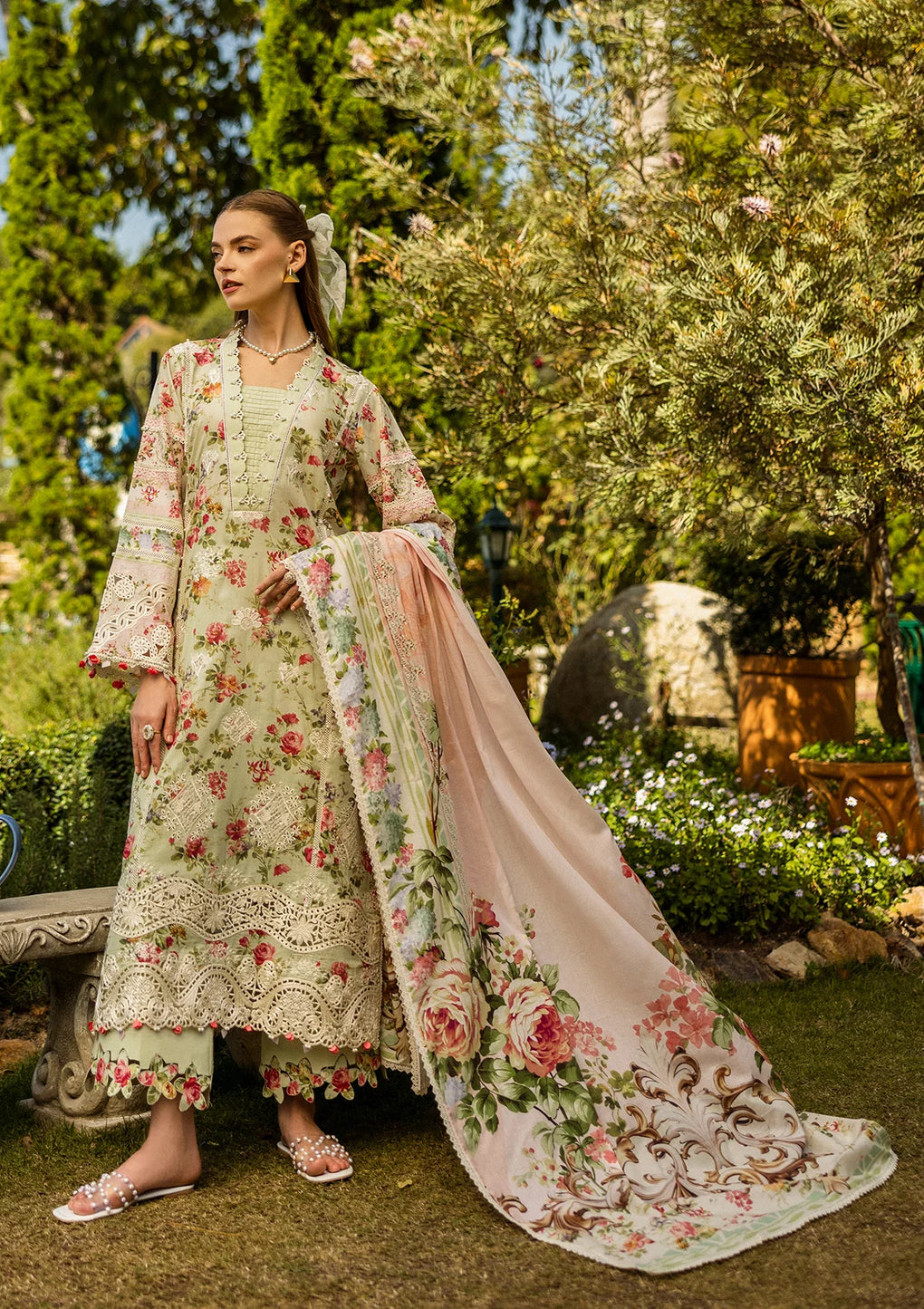 Elaf Premium | Print Chikankari 25 | ELK-04A DEAR PARADISE - Official Elaf Premium stockist in UK - Sakeena London