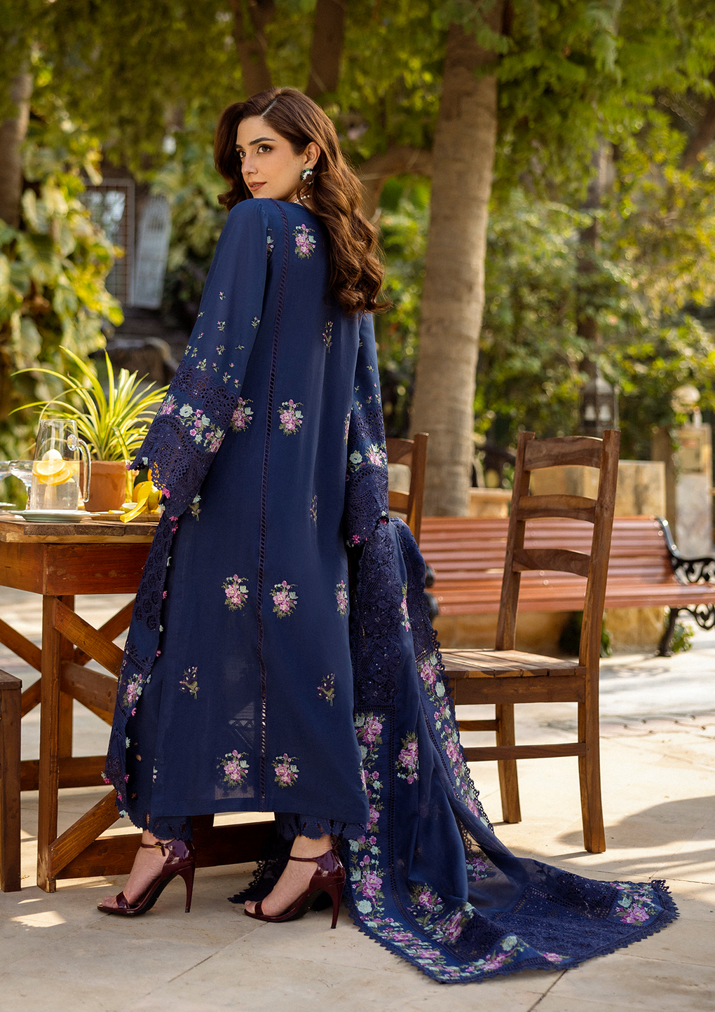 Elaf Premium | Luxury Lawn 25 | ELM-06 NEELAM - Official Elaf Premium stockist in UK - Sakeena London