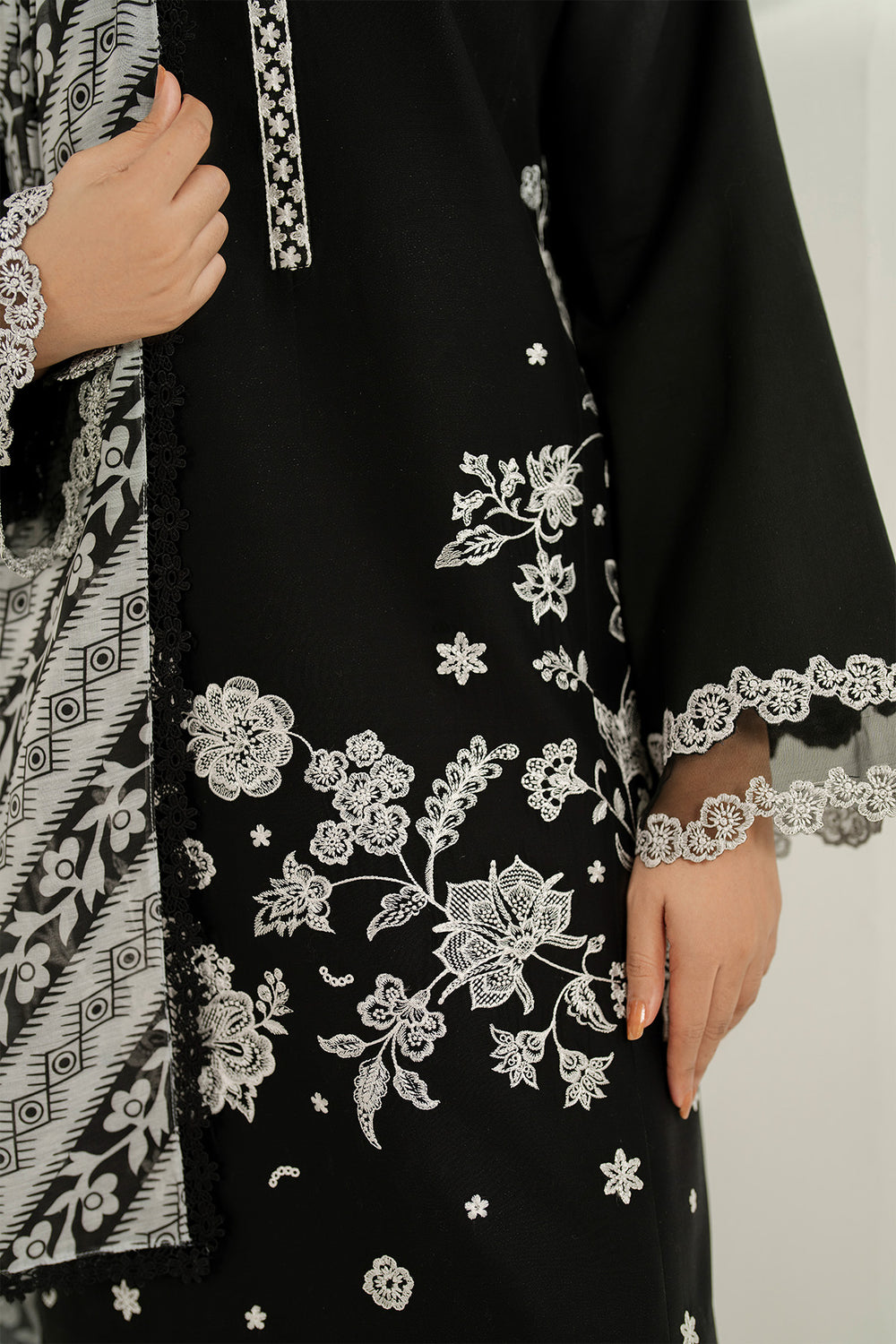 Farasha | Thread Lines Embroidered | Skylit Rouge - Official Farasha stockist in UK - Sakeena London
