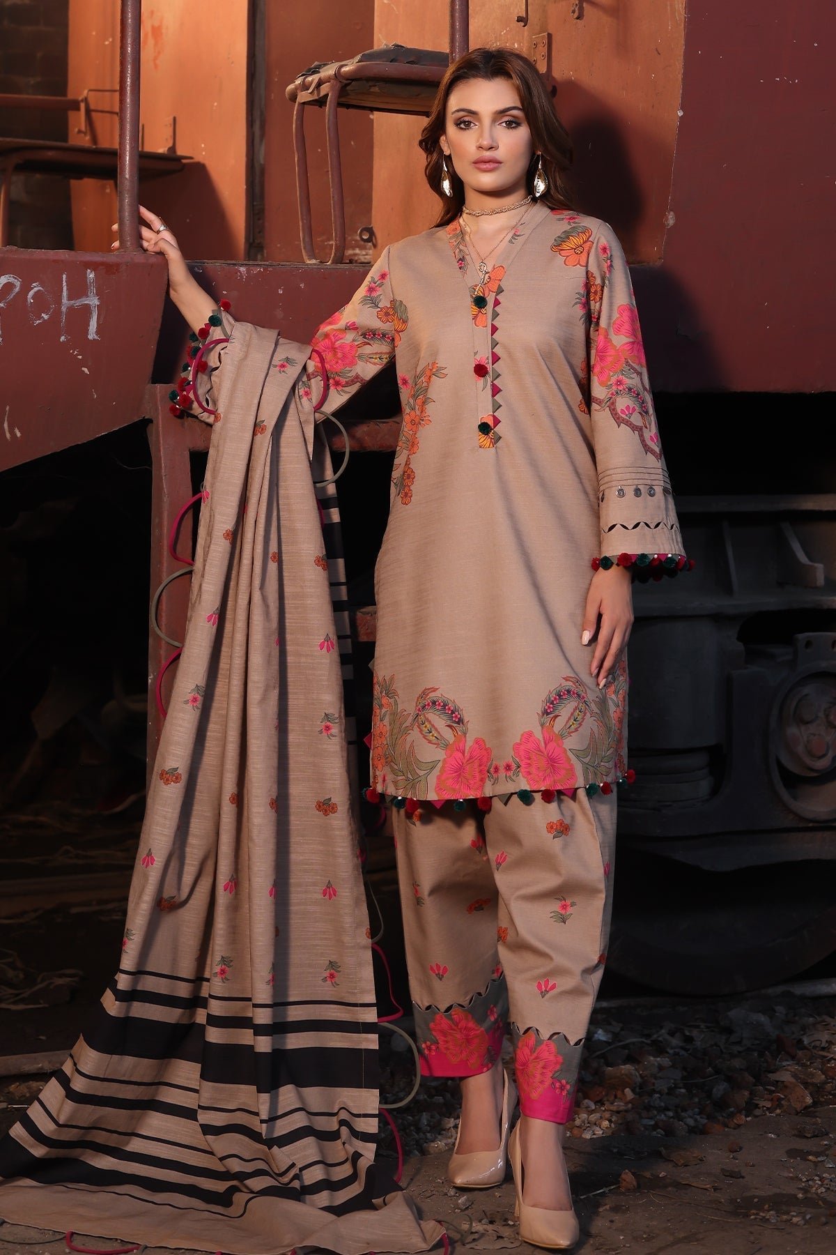 Charizma | Printed Khaddar | CPW4-01 - Official Charizma stockist in UK - Sakeena London