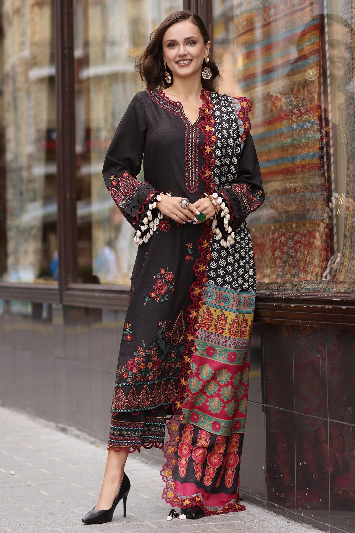 Charizma | Poshima Shawl | PS4-03 - Official Charizma stockist in UK - Sakeena London