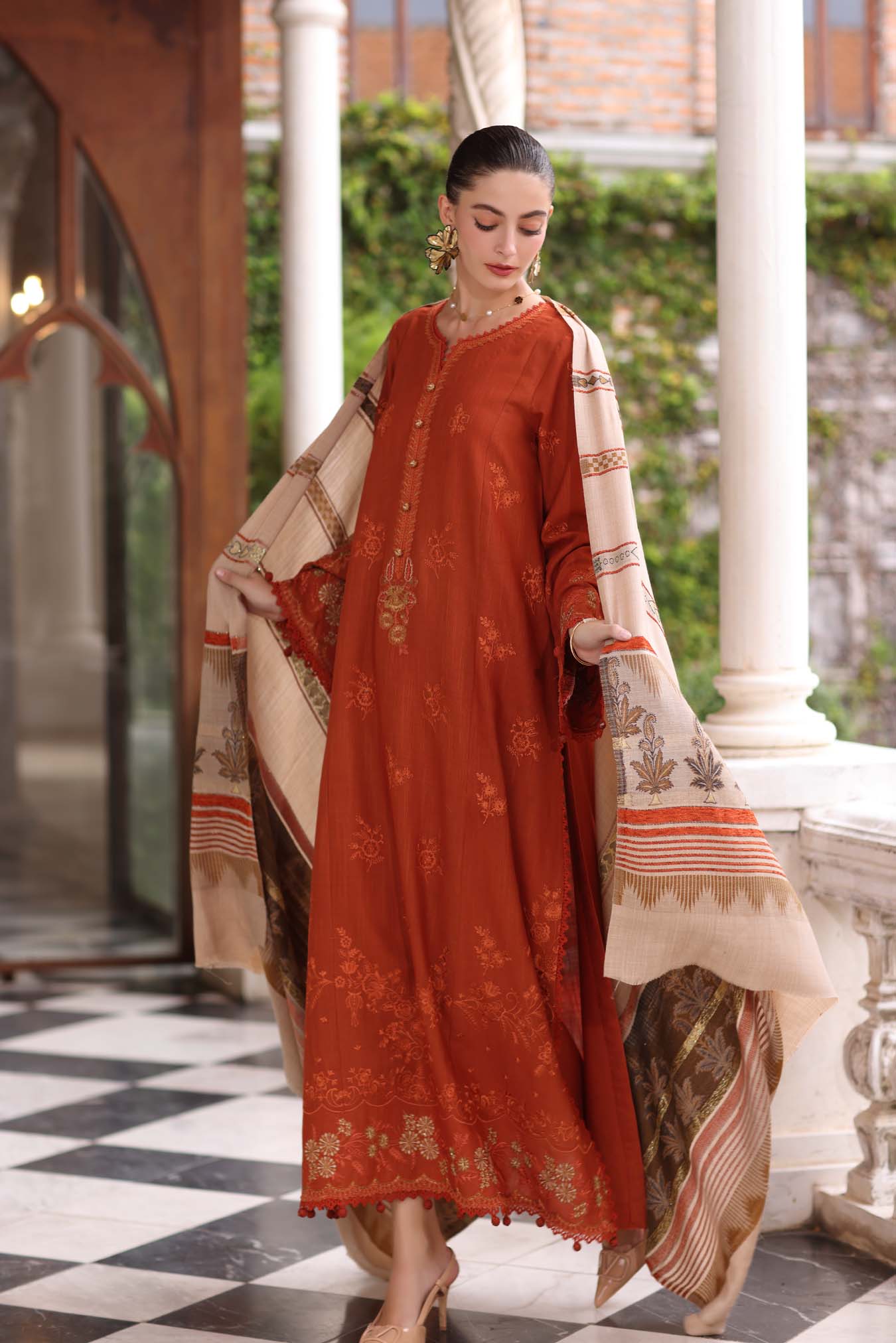 Noor by Saadia Asad | Winter Pashmina 25 | Rustique - Official Noor by Saadia Asad stockist in UK - Sakeena London