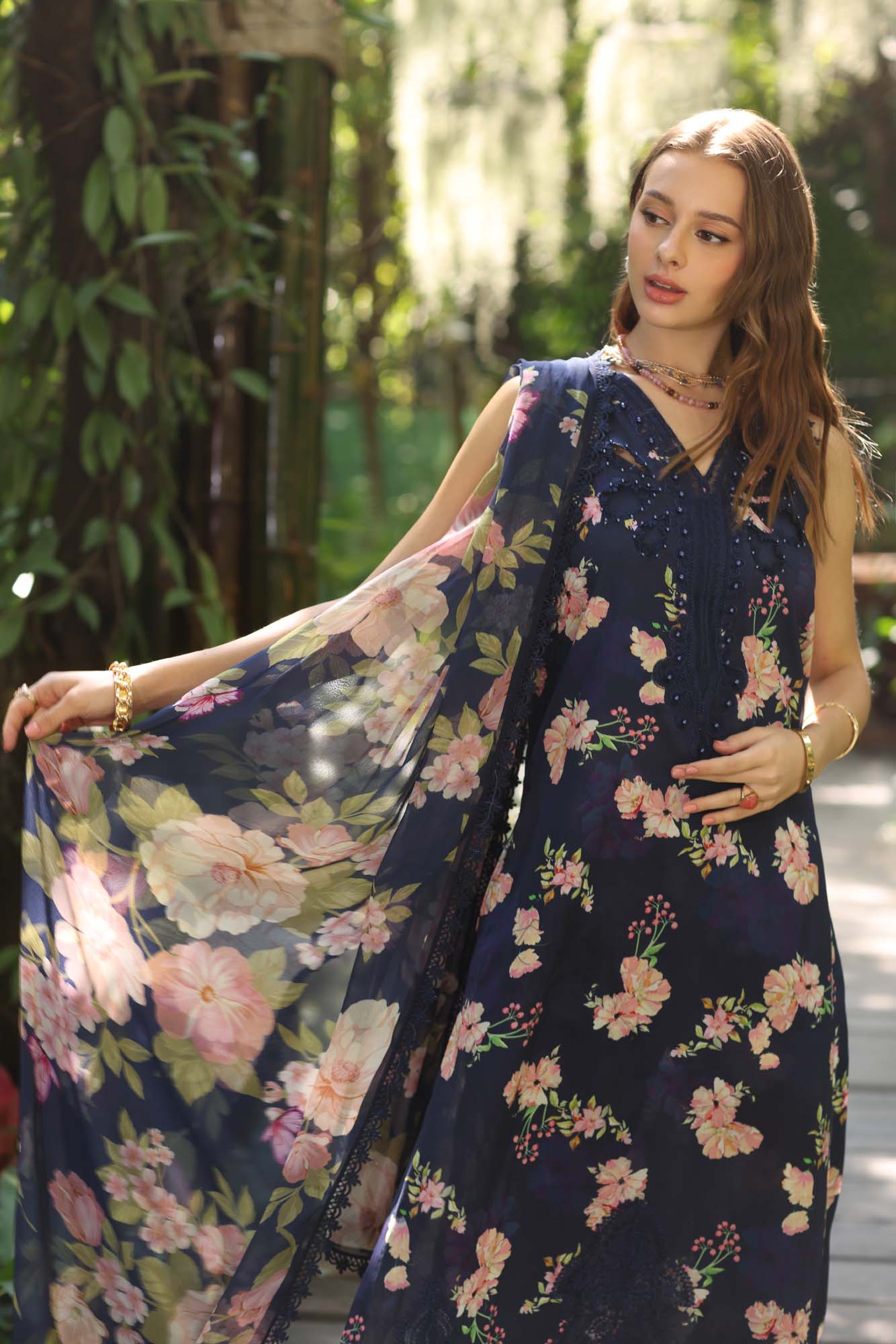 Noor by Saadia Asad | Eid Luxe Printedkari | D8-B - Official Noor by Saadia Asad stockist in UK - Sakeena London