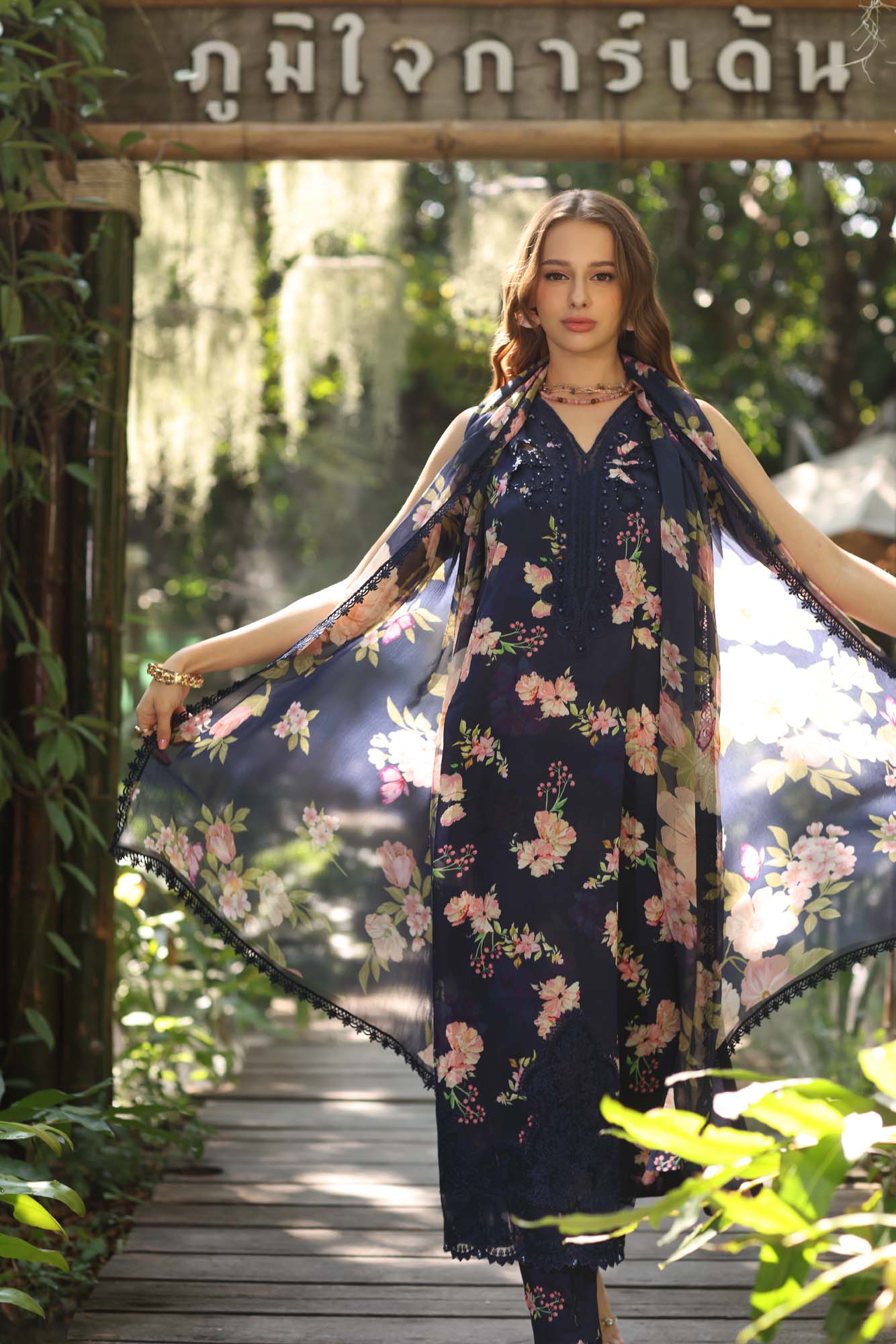 Noor by Saadia Asad | Eid Luxe Printedkari | D8-B - Official Noor by Saadia Asad stockist in UK - Sakeena London