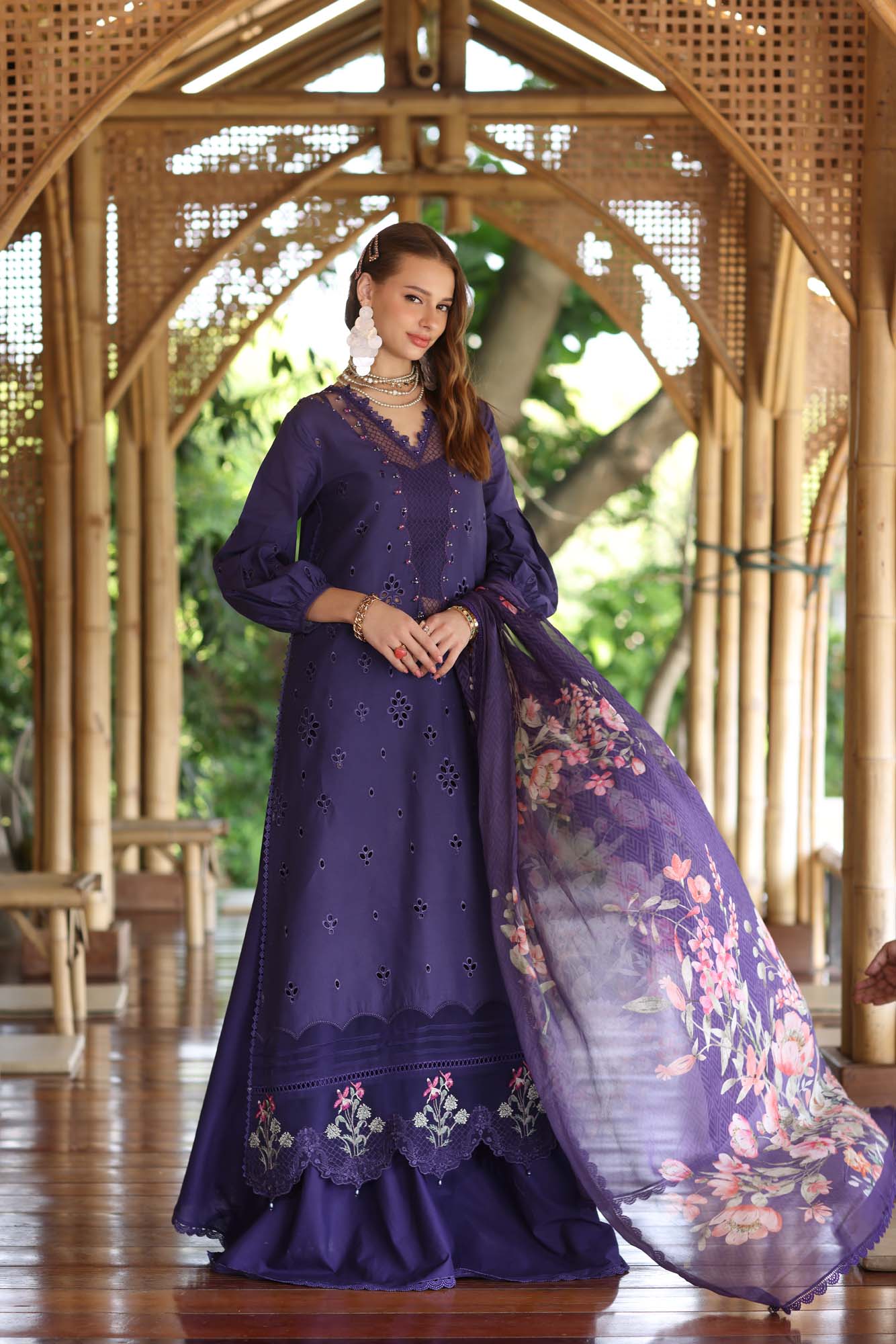 Noor by Saadia Asad | Eid Luxe Printedkari | D7-B - Official Noor by Saadia Asad stockist in UK - Sakeena London