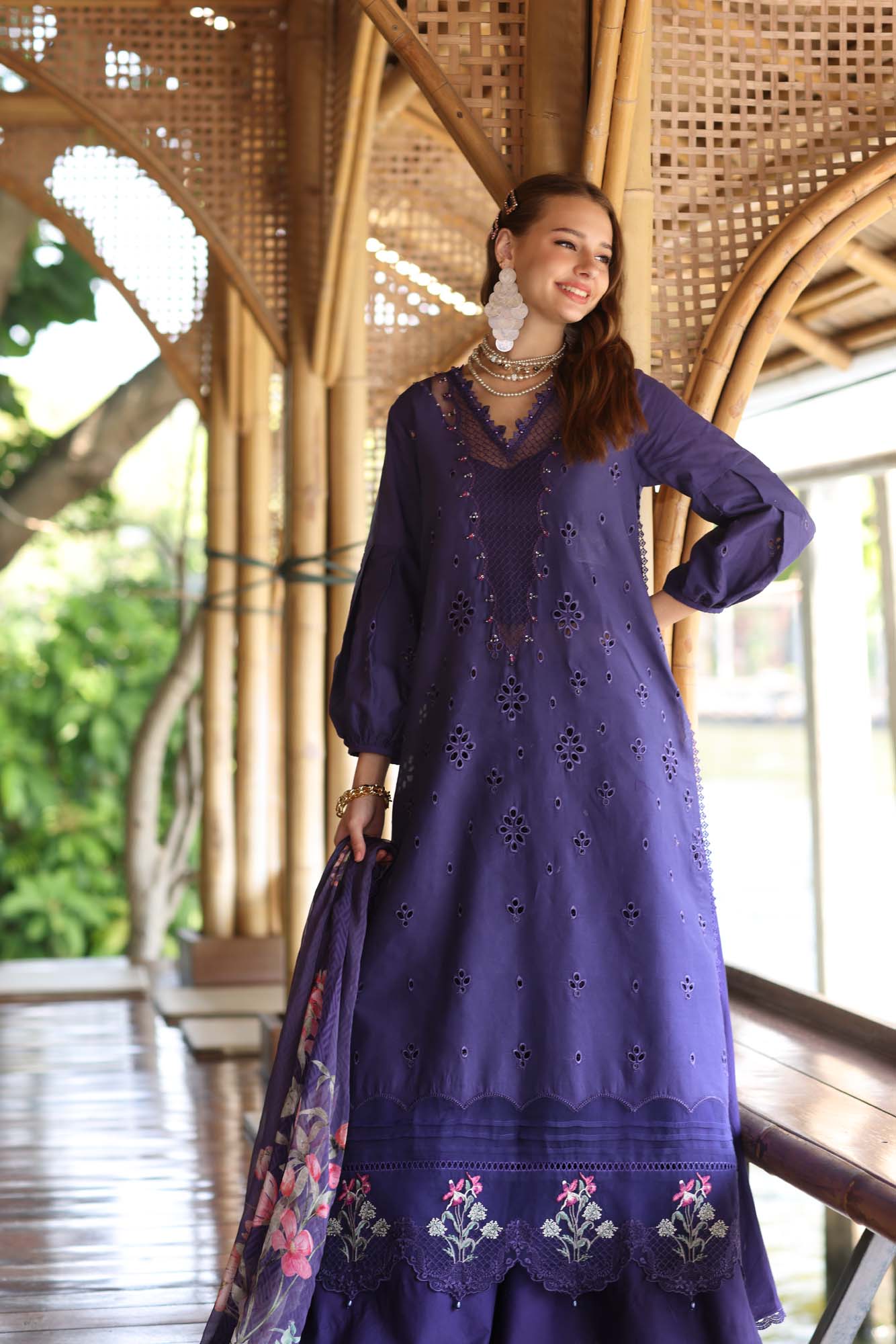 Noor by Saadia Asad | Eid Luxe Printedkari | D7-B - Official Noor by Saadia Asad stockist in UK - Sakeena London