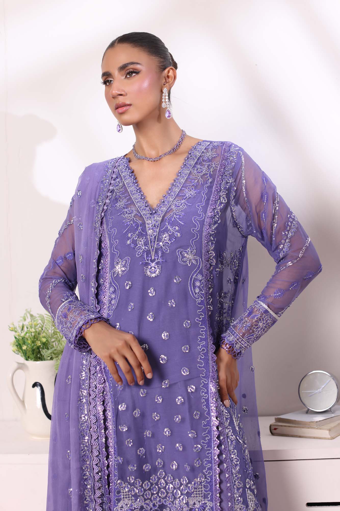 Noor by Saadia Asad | Noor Chiffon De Luxe | D2 - Official Noor by Saadia Asad stockist in UK - Sakeena London