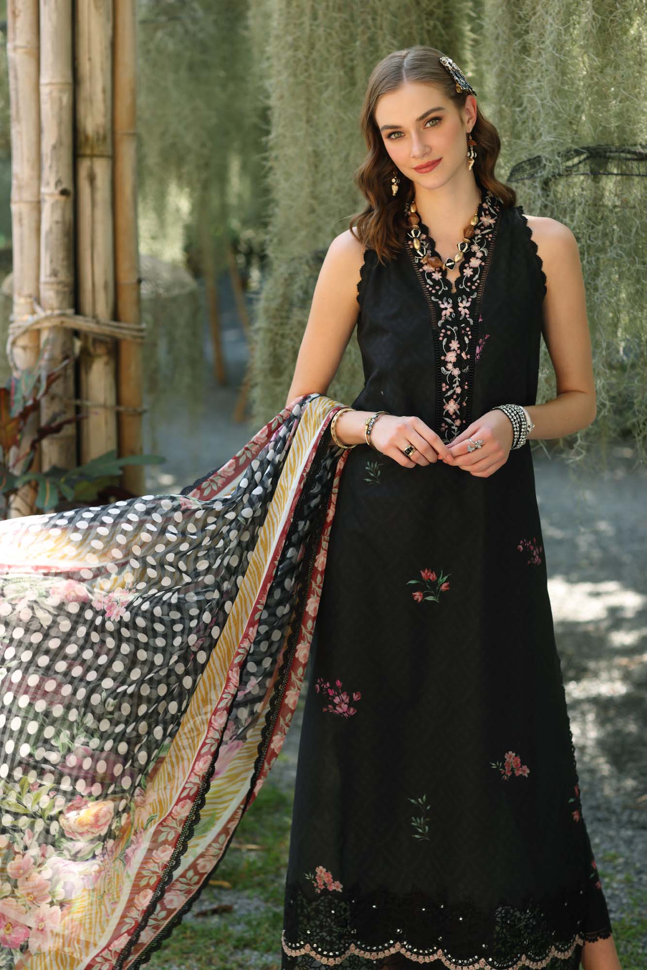 Noor by Saadia Asad | Eid Luxe Printedkari | D10-B - Official Noor by Saadia Asad stockist in UK - Sakeena London