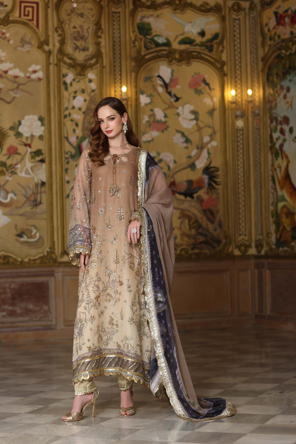Noor by Saadia Asad | Festive 25 | D2 - Beige - Official Noor by Saadia Asad stockist in UK - Sakeena London